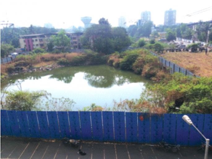 The plot of the theater in Airoli became a lake | ऐरोलीतील नाट्यगृहाच्या भूखंडाचा झाला तलाव The plot of the theater in Airoli became a lake | ऐरोलीतील नाट्यगृहाच्या भूखंडाचा झाला तलाव