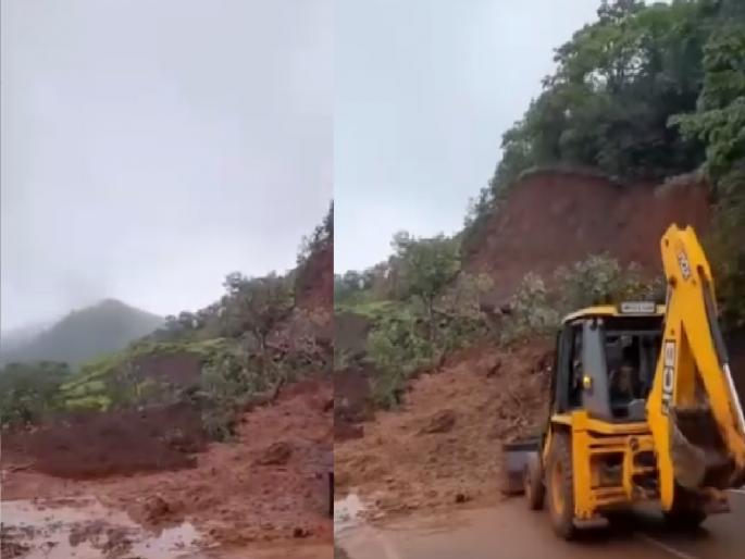 Landslide in Karul Ghat, traffic disrupted, 7 dams in Kolhapur district under water due to incessant rains | Kolhapur: करुळ घाटात दरड कोसळली, वाहतूक ठप्प; जिल्ह्यात ७ बंधारे पाण्याखाली Landslide in Karul Ghat, traffic disrupted, 7 dams in Kolhapur district under water due to incessant rains | Kolhapur: करुळ घाटात दरड कोसळली, वाहतूक ठप्प; जिल्ह्यात ७ बंधारे पाण्याखाली