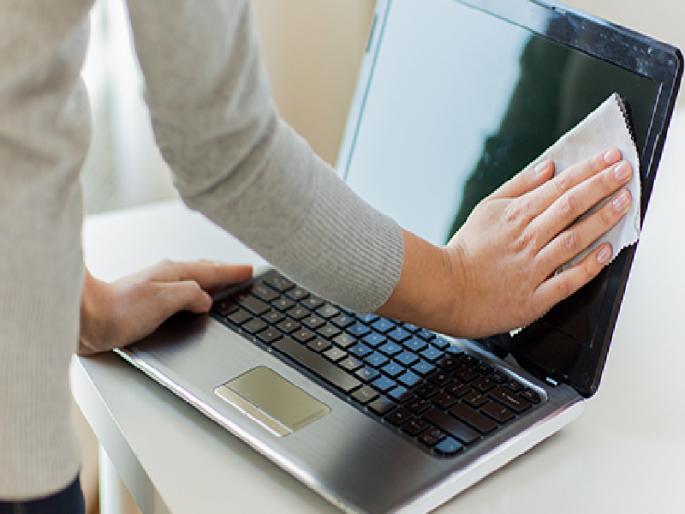 Is there dust on the laptop screen? How to clean it with tissue paper or cloth? These tips will come in handy | लॅपटॉपच्या स्क्रीनवर धूळ बसली आहे? टिश्यू पेपर की कापड कशाने साफ कराल? 'या' टिप्स येतील कामी Is there dust on the laptop screen? How to clean it with tissue paper or cloth? These tips will come in handy | लॅपटॉपच्या स्क्रीनवर धूळ बसली आहे? टिश्यू पेपर की कापड कशाने साफ कराल? 'या' टिप्स येतील कामी
