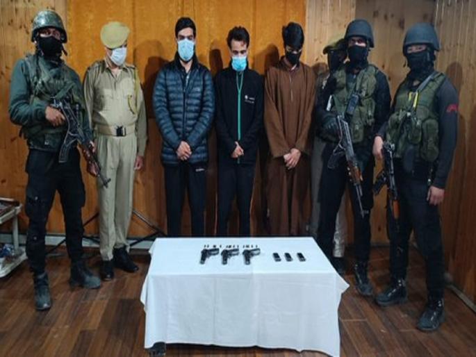 security forces busted big terror module in jammu and kashmir 3 lashkar e taiba terrorists arrested from sopore | सुरक्षा दलांकडून दहशतवादी मॉड्यूलचा पर्दाफाश; 3 दहशतवाद्यांना सोपोरमधून अटक