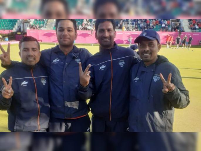 Commonwealth Games 2022 :  Silver medal for India in Lawn Bowls, India go down to Northern Ireland 5-18 in Final of Men's Fours Ireland.  | Commonwealth Games 2022 : लॉन बॉलमध्ये भारताला आणखी एक पदक, महिलांपाठोपाठ पुरुष संघाने करून दाखवली कमाल Commonwealth Games 2022 :  Silver medal for India in Lawn Bowls, India go down to Northern Ireland 5-18 in Final of Men's Fours Ireland.  | Commonwealth Games 2022 : लॉन बॉलमध्ये भारताला आणखी एक पदक, महिलांपाठोपाठ पुरुष संघाने करून दाखवली कमाल