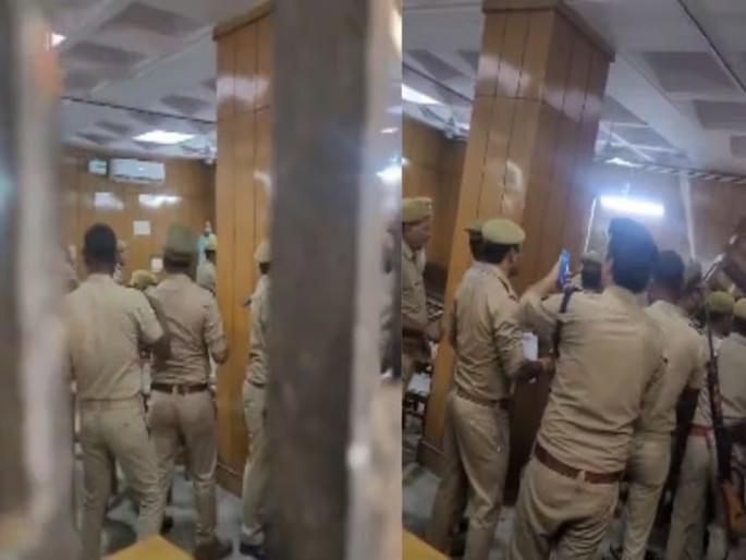 Clash between police-lawyers in court itself; 11 lawyers injured, police station on fire, ghaziabad uttar pradesh | पोलिस-वकिलांमध्ये कोर्टातच हाणामारी; ११ वकील जखमी, पोलिस ठाण्याला आग Clash between police-lawyers in court itself; 11 lawyers injured, police station on fire, ghaziabad uttar pradesh | पोलिस-वकिलांमध्ये कोर्टातच हाणामारी; ११ वकील जखमी, पोलिस ठाण्याला आग