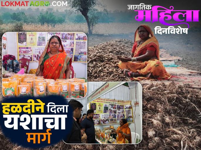 Women farmer success story: Lakshmi, a laborer, gave turmeric a golden color through hard work | Women Day Special: मजुरी करणाऱ्या लक्ष्मीने मेहनतीतून हळदीला दिला सोनेरी रंग Women farmer success story: Lakshmi, a laborer, gave turmeric a golden color through hard work | Women Day Special: मजुरी करणाऱ्या लक्ष्मीने मेहनतीतून हळदीला दिला सोनेरी रंग