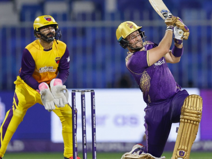International League T20: Dhabi Knight Riders Liam Livingstone smashes rapid 82 in Knight Riders win againt Sharjah Warriorz | केकेआरला पश्चाताप! ज्याला संघातून काढलं, त्यानेच मैदान गाजवलं; २१५ च्या स्ट्राइकनं केल्या धावा