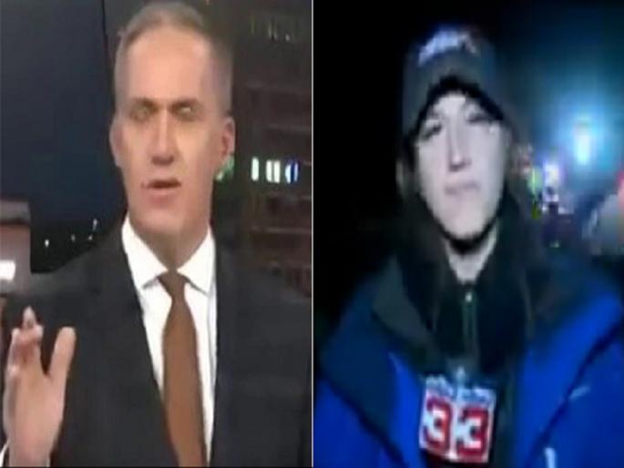 Female journalist hit by car during live reporting, watch thrilling video | लाईव्ह रिपोर्टिंगदरम्यान महिला पत्रकाराला कारने उडवलं, पाहा थरारक व्हिडिओ Female journalist hit by car during live reporting, watch thrilling video | लाईव्ह रिपोर्टिंगदरम्यान महिला पत्रकाराला कारने उडवलं, पाहा थरारक व्हिडिओ