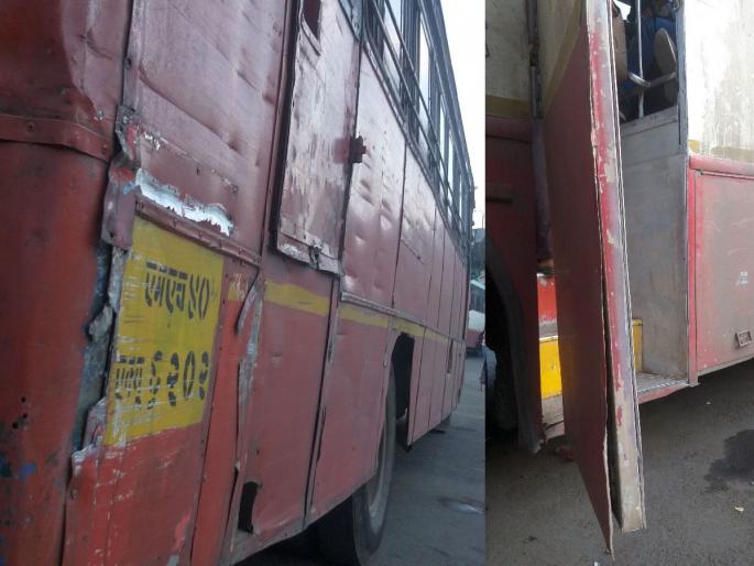 Fear of accident due to broken bus sheet, need to learn from Buldana bus accident | एसटीपासून चार हात दूरच बरे; लाल परी की धारदार सुरी? Fear of accident due to broken bus sheet, need to learn from Buldana bus accident | एसटीपासून चार हात दूरच बरे; लाल परी की धारदार सुरी?