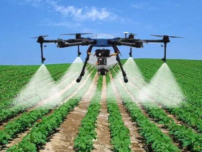 smart agriculture: Spraying medicine by drone can be done on an acre of crop in just 7 minutes | अवघ्या ७ मिनिटात एकरभर पिकावर करता येईल औषध फवारणी smart agriculture: Spraying medicine by drone can be done on an acre of crop in just 7 minutes | अवघ्या ७ मिनिटात एकरभर पिकावर करता येईल औषध फवारणी