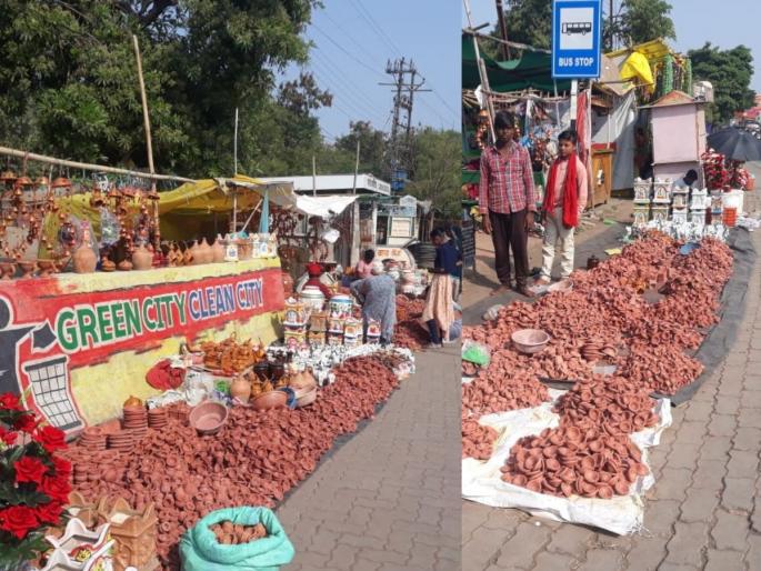 Bihar businessmen Purchase of Diwali materials from Gujarat and sales in Khamgaon | बिहारच्या व्यावसायिकांकडून दिवाळी साहित्याची गुजरातमधून खरेदी अन् खामगावात विक्री