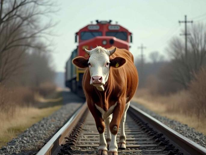 Railways suffers a major blow due to stray animal nuisance | मोकाट जनावरांच्या उपद्रवामुळे रेल्वे विभागाला बसतो मोठा फटका Railways suffers a major blow due to stray animal nuisance | मोकाट जनावरांच्या उपद्रवामुळे रेल्वे विभागाला बसतो मोठा फटका