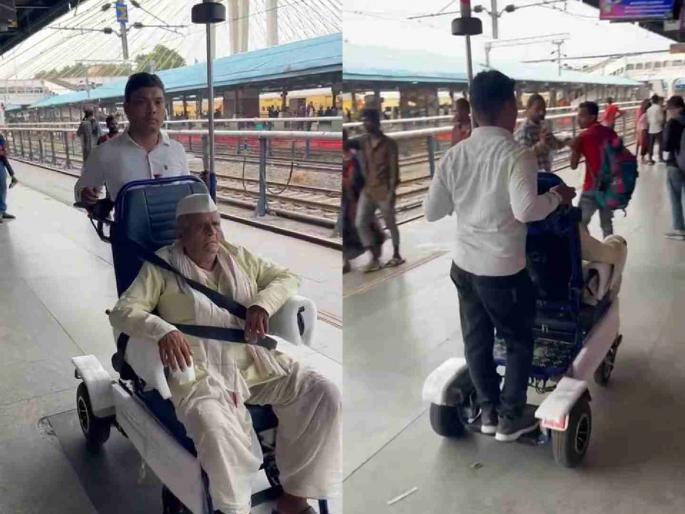 E-wheelchair facility now available at Nagpur railway station | नागपूर रेल्वे स्थानकावर आता ई व्हीलचेअरची सुविधा E-wheelchair facility now available at Nagpur railway station | नागपूर रेल्वे स्थानकावर आता ई व्हीलचेअरची सुविधा