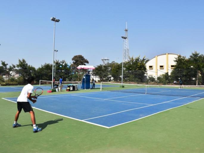 State-level lawn tennis Tournament commences in Washim! | वाशिममध्ये राज्यस्तरीय शालेय लॉनटेनिस स्पर्धेस प्रारंभ!