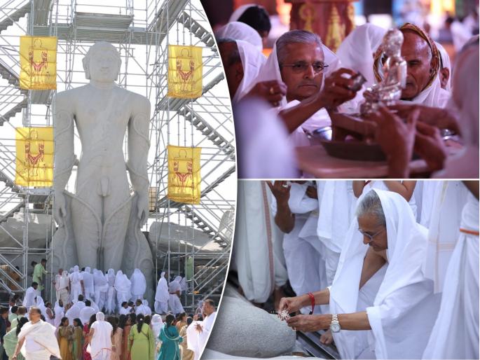 lord bahubali munindra panchkalyanak mahotsav held in songadh gujarat | प्राणप्रतिष्ठा सुफळ संपूर्ण! बाहुबली मुनींद्र भगवान यांचा पंचकल्याणक महोत्सव  lord bahubali munindra panchkalyanak mahotsav held in songadh gujarat | प्राणप्रतिष्ठा सुफळ संपूर्ण! बाहुबली मुनींद्र भगवान यांचा पंचकल्याणक महोत्सव