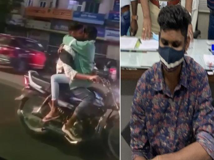 the couple paid hard who perform the stunt of movie 'Tadap'; Lover boy arrested by police who kisses girl on moving bike on Aurangabad street | 'तडप' चित्रपटातील स्टंट कपलच्या अंगलट; 'खुल्लम खुल्ला प्यार' करणारा लव्हर बॉय पोलिसांच्या ताब्यात