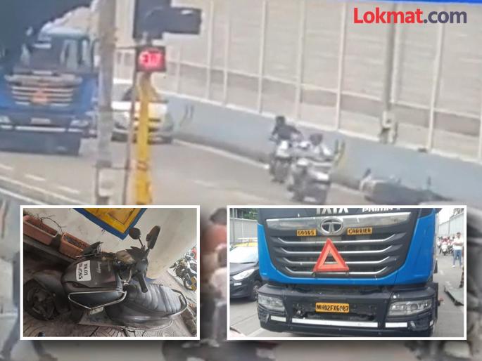 Bike rider died after falling under the wheels of dumper in Lower Paral area | लोअर परळ पुलावर भीषण अपघात; डंपरच्या चाकाखाली आल्याने बीडीडी चाळीतील एकाचा मृत्यू Bike rider died after falling under the wheels of dumper in Lower Paral area | लोअर परळ पुलावर भीषण अपघात; डंपरच्या चाकाखाली आल्याने बीडीडी चाळीतील एकाचा मृत्यू