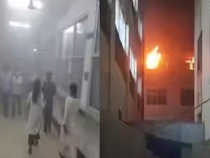 A massive fire broke out at a hospital in Lucknow at midnight, 200 patients were saved by taking precautions. | लखनौमध्ये रुग्णालयाला मध्यरात्री लागली भीषण आग, प्रसंगावधान दाखवत असे वाचवले २०० रुग्णांचे प्राण    A massive fire broke out at a hospital in Lucknow at midnight, 200 patients were saved by taking precautions. | लखनौमध्ये रुग्णालयाला मध्यरात्री लागली भीषण आग, प्रसंगावधान दाखवत असे वाचवले २०० रुग्णांचे प्राण