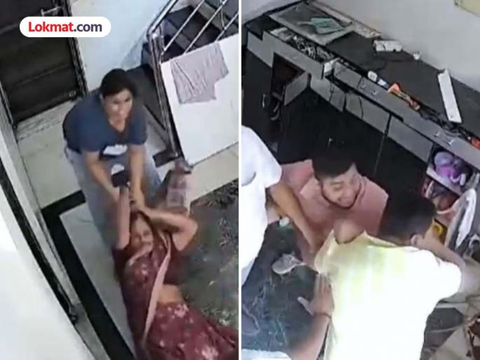 Daughter-in-law's terror in Madhya Pradesh Mother-in-law pushed to the ground, husband also beaten | धक्कादायक! सुनेची दहशत; सासूला जमिनीवर आदळली, पतीलाही मारहाण