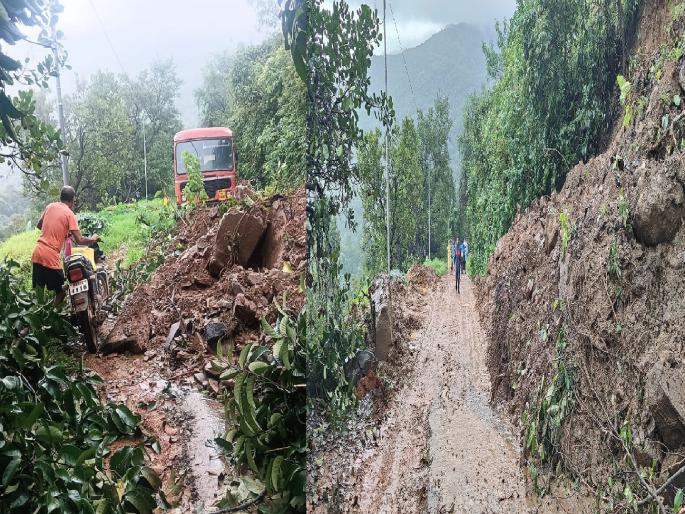 landslides in Mangelo Sindhudurg, traffic resumed after afternoon  | Sindhudurg: मांगेलीत दरड कोसळली, दुपारनंतर वाहतूक पूर्ववत सुरु  landslides in Mangelo Sindhudurg, traffic resumed after afternoon  | Sindhudurg: मांगेलीत दरड कोसळली, दुपारनंतर वाहतूक पूर्ववत सुरु