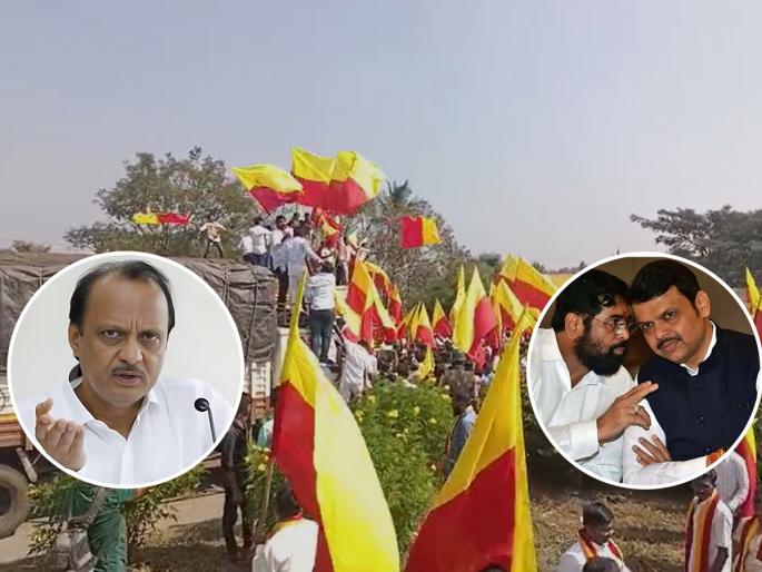 stone-pelting-on-maharashtra-truck-on-karnataka-border-6-trucks-smashed-ajit-pawar-commented-maharashtra-govt-devendra-fadnavis-eknath-shinde | 'अरे' ला 'कारे' म्हणण्याची हिम्मत महाराष्ट्र सरकारने दाखवावी, सीमावादप्रश्नी अजित पवारांची प्रतिक्रिया