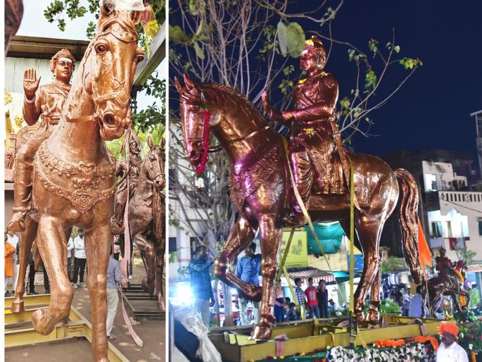 Historic Moment in Chhatrapati Sambhajinagar: Mahatma Basaveshwar Statue Installed in Hudco After 25 Years | २५ वर्षांनंतर स्वप्नपूर्ती! म. बसवेश्वरांचा भव्य अश्वारूढ पुतळा छ. संभाजीनगरच्या हडकोत दाखल Historic Moment in Chhatrapati Sambhajinagar: Mahatma Basaveshwar Statue Installed in Hudco After 25 Years | २५ वर्षांनंतर स्वप्नपूर्ती! म. बसवेश्वरांचा भव्य अश्वारूढ पुतळा छ. संभाजीनगरच्या हडकोत दाखल