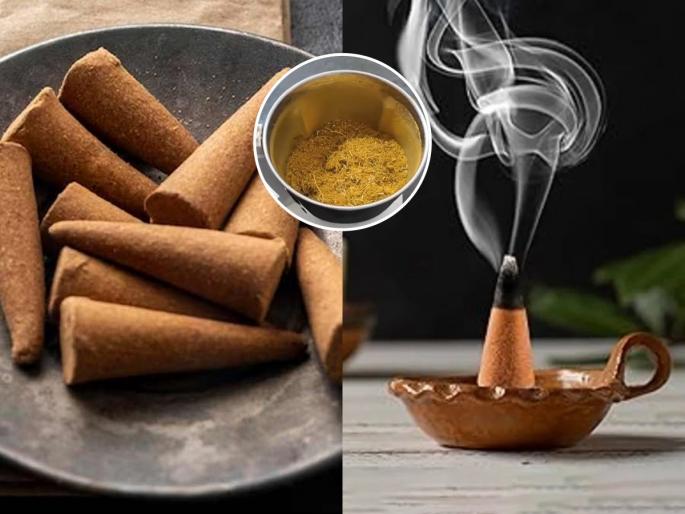 Easy dhoop sticks with herbal ingredients How to make dhoop sticks at home Homemade dhoop stick recipe | निर्माल्याची सुकलेली फुलं-नारळाच्या शेंड्यांचा करा सुगंधी धूप, येत्या सण-उत्सवात घरात वाटेल प्रसन्न सुगंध...