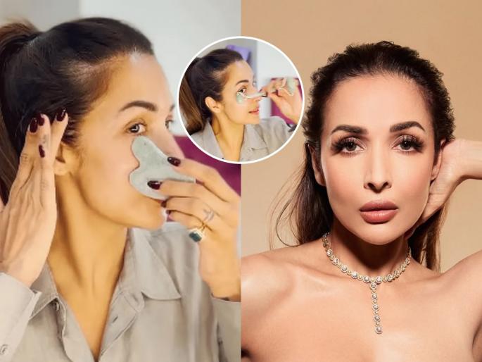 Celebrity skincare in 50 Pre-makeup skincare routine Malaika Arora glowing skin secret | मेकअपपूर्वी 'मलायका अरोरा' फॉलो करते ४ गोष्टी, वयाच्या पन्नाशीतही दिसते कमाल सुंदर- तिचं खास रुटीन पाहा