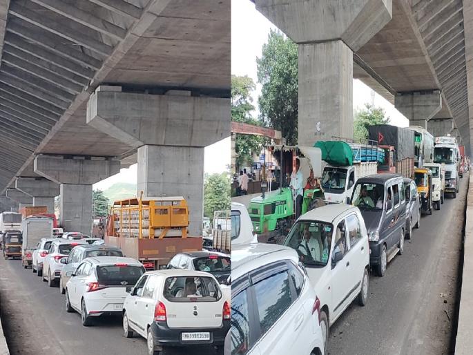 Traffic jam on the highway in Malkapur all day due to consecutive holidays | Satara: सलग सुट्ट्यांमुळे मलकापुरात महामार्गावर वाहतूक कोंडी, रुग्णवाहिकांना फटका Traffic jam on the highway in Malkapur all day due to consecutive holidays | Satara: सलग सुट्ट्यांमुळे मलकापुरात महामार्गावर वाहतूक कोंडी, रुग्णवाहिकांना फटका