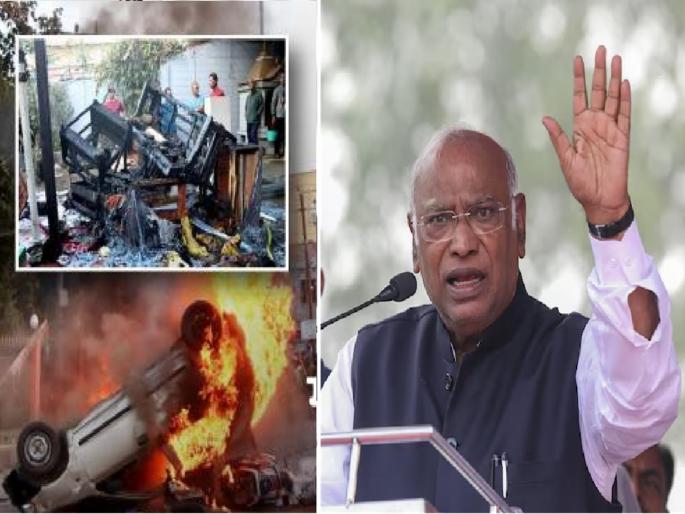 Na Manipur Ek Hai, Na Manipur Safe Hai": Congress President Mallikarjun Kharge slams BJP govt | "मणिपुर ना एक है, ना सेफ है", हिंसाचारावरून मल्लिकार्जुन खरगेंचा PM नरेंद्र मोदींवर निशाणा Na Manipur Ek Hai, Na Manipur Safe Hai": Congress President Mallikarjun Kharge slams BJP govt | "मणिपुर ना एक है, ना सेफ है", हिंसाचारावरून मल्लिकार्जुन खरगेंचा PM नरेंद्र मोदींवर निशाणा