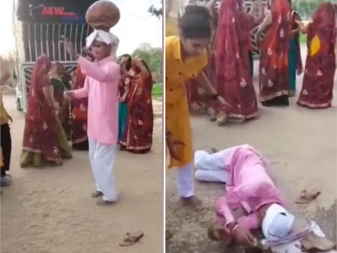 Video uncle died while dancing at nephews wedding in jhunjhunu | Video - हृदयद्रावक! लग्नात विपरित घडलं, नवरदेवाच्या मामाला नाचताना मृत्यूने गाठलं अन्...