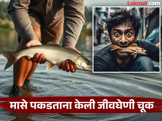 A 29-year-old man died after catching a live fish in his mouth; what happened while catching the fish? | जिवंत मासा तोंडात पकडला आणि २९ वर्षीय तरुणाचा जीव गेला; मासे पकडताना काय घडलं? A 29-year-old man died after catching a live fish in his mouth; what happened while catching the fish? | जिवंत मासा तोंडात पकडला आणि २९ वर्षीय तरुणाचा जीव गेला; मासे पकडताना काय घडलं?