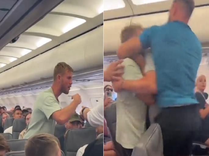 man tries to open plane door during take off in croatia created panic | टेकऑफदरम्यान प्रवाशाने विमानात घातला गोंधळ, दरवाजा उघडण्याचा केला प्रयत्न, पाहा VIDEO man tries to open plane door during take off in croatia created panic | टेकऑफदरम्यान प्रवाशाने विमानात घातला गोंधळ, दरवाजा उघडण्याचा केला प्रयत्न, पाहा VIDEO