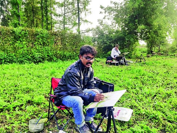 Mahesh Mankar's painting painted directly in Russia | वैदर्भीय महेश मानकरची चित्रकला थेट रशियात Mahesh Mankar's painting painted directly in Russia | वैदर्भीय महेश मानकरची चित्रकला थेट रशियात