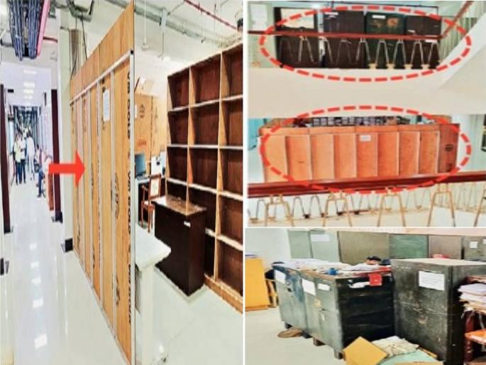 Ministers encroach on open space in Mantralaya Intrusion into expanded building | मंत्रालयामधील मोकळ्या जागेवर मंत्र्यांचेच अतिक्रमण; सामान्यांना बसण्यासाठीच्या जागा व्यापल्या Ministers encroach on open space in Mantralaya Intrusion into expanded building | मंत्रालयामधील मोकळ्या जागेवर मंत्र्यांचेच अतिक्रमण; सामान्यांना बसण्यासाठीच्या जागा व्यापल्या