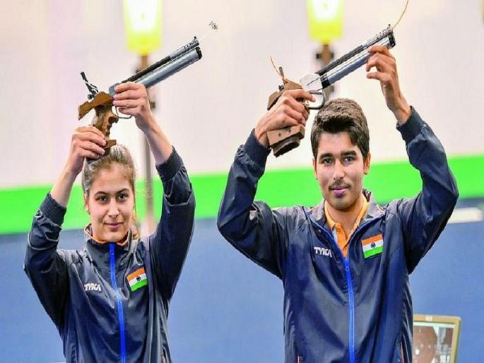 Shooting World Cup: Manu Bhakar and Saurabh Chaudhary win gold medal; India surpasses China | नेमबाजी विश्वचषक : मनु भाकर आणि सौरभ चौधरी यांची सुवर्णपदकाला गवसणी; चीनला मागे टाकत भारत अव्वल
