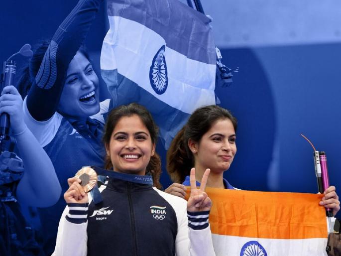 Paris Olympic 2024 Updates In Marathi India's shooter Manu Bhaker wins bronze medal in 10m air rifle event | Paris Olympic 2024 : भारताला पहिलं पदक मिळालं! Manu Bhaker ने तमाम देशवासियांना खुशखबर दिली Paris Olympic 2024 Updates In Marathi India's shooter Manu Bhaker wins bronze medal in 10m air rifle event | Paris Olympic 2024 : भारताला पहिलं पदक मिळालं! Manu Bhaker ने तमाम देशवासियांना खुशखबर दिली