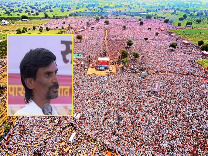 ...otherwise further responsibility of the government; Manoj Jarange Patil's warning witnessed by a huge crowd maratha reservation | ...अन्यथा पुढची जबाबदारी सरकारची; विशाल जनसमुदायाच्या साक्षीने जरांगे पाटलांचा इशारा ...otherwise further responsibility of the government; Manoj Jarange Patil's warning witnessed by a huge crowd maratha reservation | ...अन्यथा पुढची जबाबदारी सरकारची; विशाल जनसमुदायाच्या साक्षीने जरांगे पाटलांचा इशारा