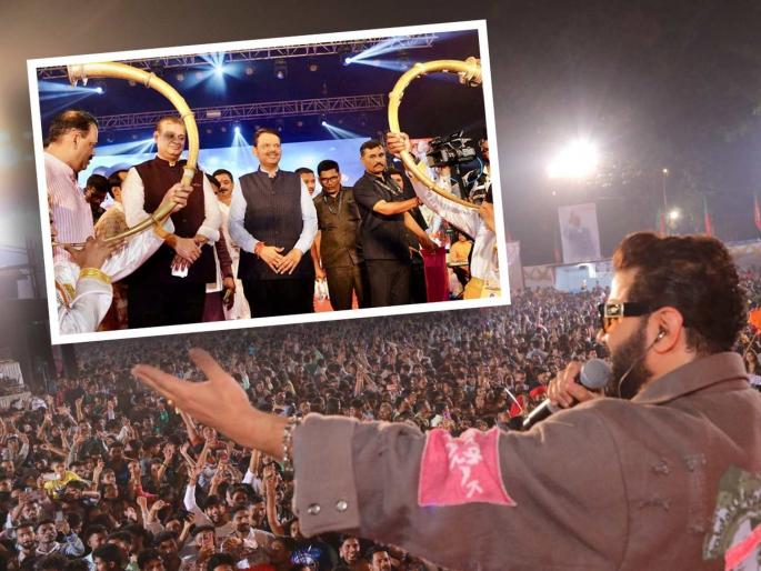 Crowd of people at BJP's Marathi Dandiya; Bless Narendra Modi, Devendra Fadnavis appeals | भाजपाच्या मराठी दांडियाला लोकांची गर्दी; देवेंद्र फडणवीस म्हणाले, आईनं शक्ती दिली अन्... Crowd of people at BJP's Marathi Dandiya; Bless Narendra Modi, Devendra Fadnavis appeals | भाजपाच्या मराठी दांडियाला लोकांची गर्दी; देवेंद्र फडणवीस म्हणाले, आईनं शक्ती दिली अन्...