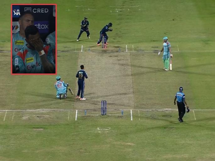 IPL 2022, LSG vs GT Live Updates : A total confusion at the middle, Marcus Stoinis is run out now. LSG in massive trouble with 6 down for just 65, KL Rahul’s reaction Video | Marcus Stoinis IPL 2022, LSG vs GT Live Updates : लखनौचा संघ संकटात; धाव घेताना दीपक हुडा बसला अन् मार्कस स्टॉयनिसने गमावली विकेट, Video