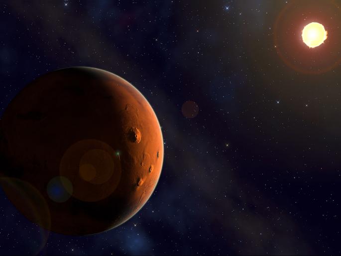 How the sunset happens on Mars, NASA showed for the first time a wonderful and beautiful photo | मंगळग्रहावर कसा होतो सूर्यास्त, नासाने प्रथमच दाखवला अदभूत आणि नयनरम्य फोटो 