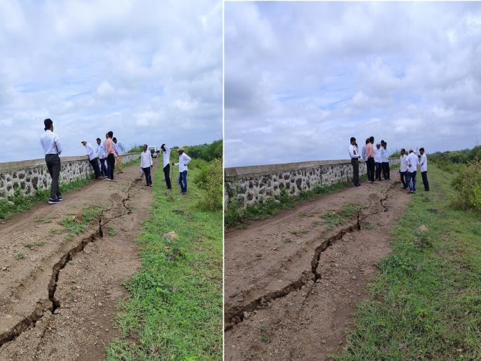 Crack near Masalga Medium Project; six doors opened, atmosphere of fear among citizens | मसलगा प्रकल्पाच्या पाळूवर दीडशे फुटाची भेग; सहा दरवाज्यांतून विसर्ग, नागरिकांत भीती Crack near Masalga Medium Project; six doors opened, atmosphere of fear among citizens | मसलगा प्रकल्पाच्या पाळूवर दीडशे फुटाची भेग; सहा दरवाज्यांतून विसर्ग, नागरिकांत भीती