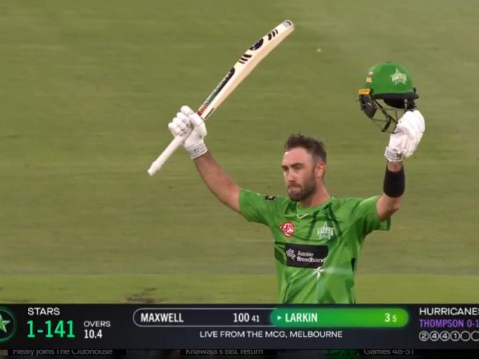 GLENN  Maxwell becomes the first player to score 150 runs in a single match in BBL history, Marcus Stoinis scored an unbeaten 75, Melbourne Stars 2 for 273 runs  | Glenn Maxwell : ग्लेन मॅक्सवेलच्या विक्रमी १५४ धावा, २६ चेंडूंत कुटल्या ११२ धावा; मार्कस स्टॉयनिसनंही ३१ चेंडूंत चोपल्या ७५ धावा 