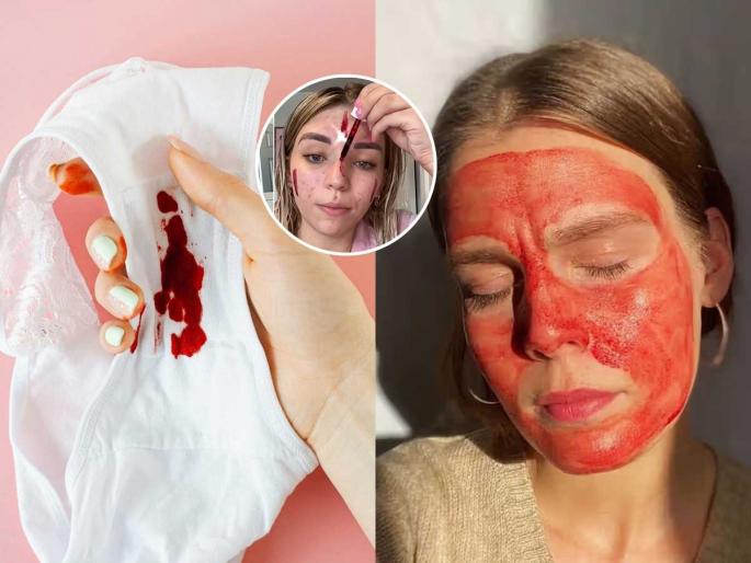 menstrual masking skincare trend period blood facial trend period blood face mask | मासिक पाळीचे रक्त चेहऱ्याला लावण्याचा व्हायरल ट्रेंड, सुंदर होण्याच्या नादात भलताच प्रकार...