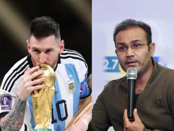 Former Indian cricketer Virender Sehwag has posted a photo of Lionel Messi. | मेस्सी भारतीय असता अन् वर्ल्ड कप जिंकला असता तर...; सेहवागची पोस्ट ठरतेय चर्चेचा विषय Former Indian cricketer Virender Sehwag has posted a photo of Lionel Messi. | मेस्सी भारतीय असता अन् वर्ल्ड कप जिंकला असता तर...; सेहवागची पोस्ट ठरतेय चर्चेचा विषय