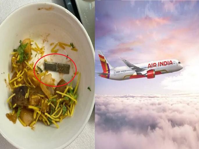 Big mistake in Air India plane; Metal Blade found in passenger's food | Air India च्या विमानात मोठी चूक; प्रवाशाच्या अन्नात आढळला ब्लेडचा तुकडा... Big mistake in Air India plane; Metal Blade found in passenger's food | Air India च्या विमानात मोठी चूक; प्रवाशाच्या अन्नात आढळला ब्लेडचा तुकडा...