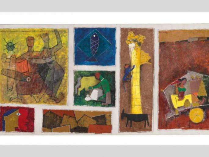 MF Hussain Gram Yatra painiting is sold for Rs 118 crore at Christie New York auction house | एम. एफ. हुसेन यांचे चित्र क्रिस्टिजच्या न्यूयॉर्क लिलावगृहाच्या ११८ कोटींना विकले जाते, तेव्हा.. MF Hussain Gram Yatra painiting is sold for Rs 118 crore at Christie New York auction house | एम. एफ. हुसेन यांचे चित्र क्रिस्टिजच्या न्यूयॉर्क लिलावगृहाच्या ११८ कोटींना विकले जाते, तेव्हा..