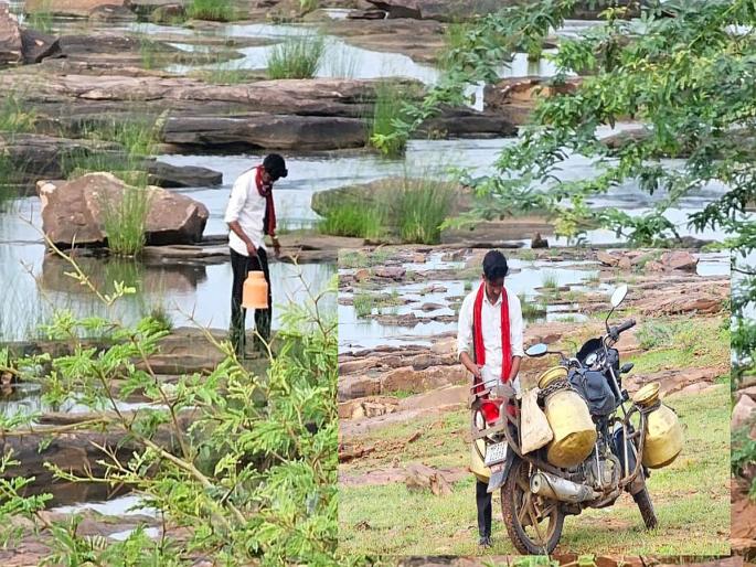 The milkman was adulterating milk along the river, the district collector who went on a morning walk took a picture and... | नदीकिनारी दुधात भेसळ करत होता दुधवाला, मॉर्निंग वॉकला निघालेल्या जिल्हाधिकाऱ्यांनी काढला फोटो आणि...