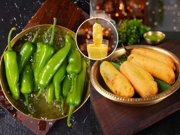 Mirchi Bhaji Recipe Monsoon Snacks Crispy Pakora Ideas Tea Time Snack | monsoon food : पावसाळ्यात करा गरमागरम कुरकुरीत मिरची भजी, संध्याकाळच्या चहासोबतचा मस्त बेत- पाहा रेसिपी