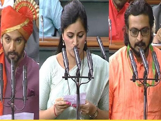 Maharashtra MP taking oth in Marathi | संसदेत घुमला आवाज मराठी, डॉ. अमोल कोल्हेंनी उच्चारलं 'जय शिवराय' 