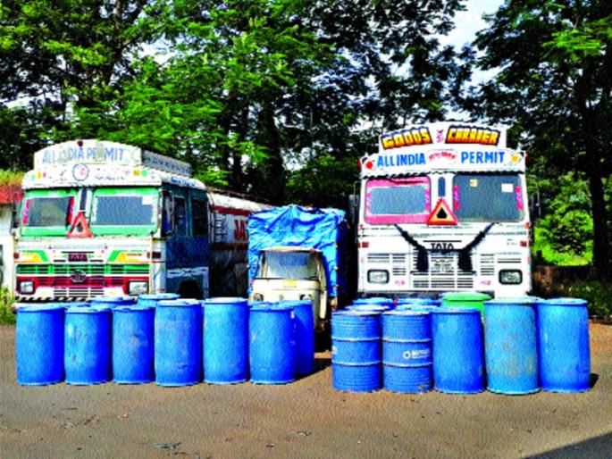 four thieves caught | मुंबई अहमदाबाद महामार्गावर तेल माफियांची टोळी सक्रिय, चौघा चोरट्यांना रंगेहाथ पकडले