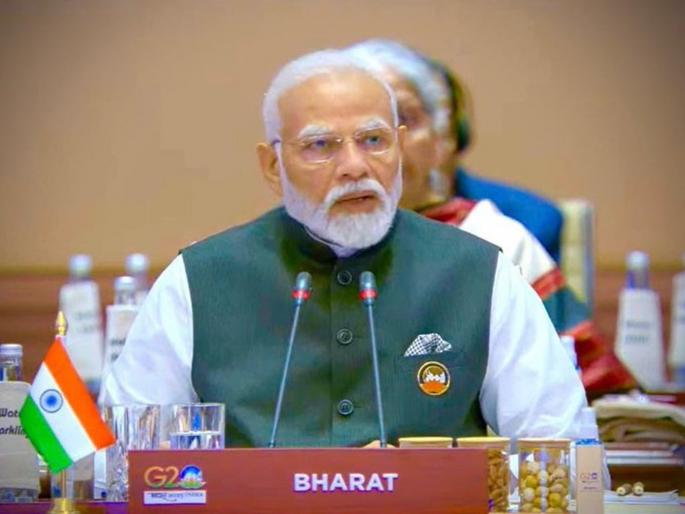In ‘Bharat’ nameplate for PM Narendra Modi seat at G20 | आशा अन् विश्वासाचं नवीन नाव 'भारत'; G20 मध्ये पंतप्रधान मोदींसमोर लावली नेमप्लेट In ‘Bharat’ nameplate for PM Narendra Modi seat at G20 | आशा अन् विश्वासाचं नवीन नाव 'भारत'; G20 मध्ये पंतप्रधान मोदींसमोर लावली नेमप्लेट