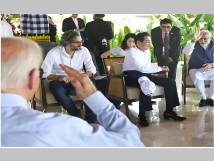 G-20 Summit: President Joe Biden salutes PM Narendra Modi; Modi also replied with a smile | G-20 Summit: प्रेसिडेंड जो बायडन यांचा पीएम नरेंद्र मोदींना सलाम; मोदींनीही हसत-हसत दिले प्रत्युत्तर... G-20 Summit: President Joe Biden salutes PM Narendra Modi; Modi also replied with a smile | G-20 Summit: प्रेसिडेंड जो बायडन यांचा पीएम नरेंद्र मोदींना सलाम; मोदींनीही हसत-हसत दिले प्रत्युत्तर...